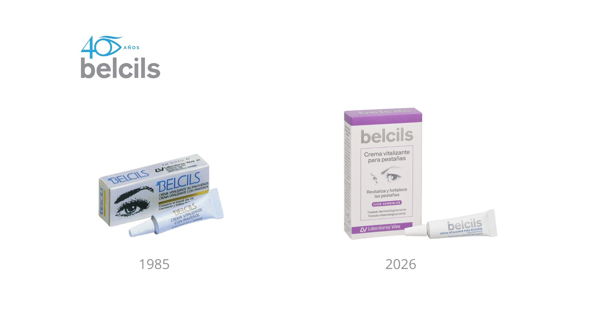 Belcils Crema Vitalizante para pestañas cumple 40 años cuidando y embelleciendo los Ojos Sensibles